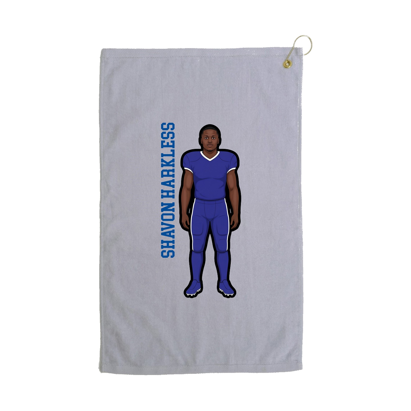 Golf Towel — Name Vertical in Grey