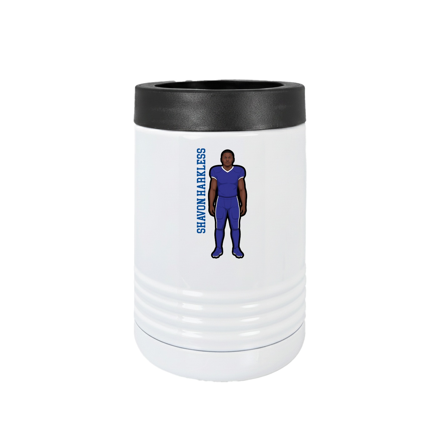 Beverage Holder — Name Vertical in White