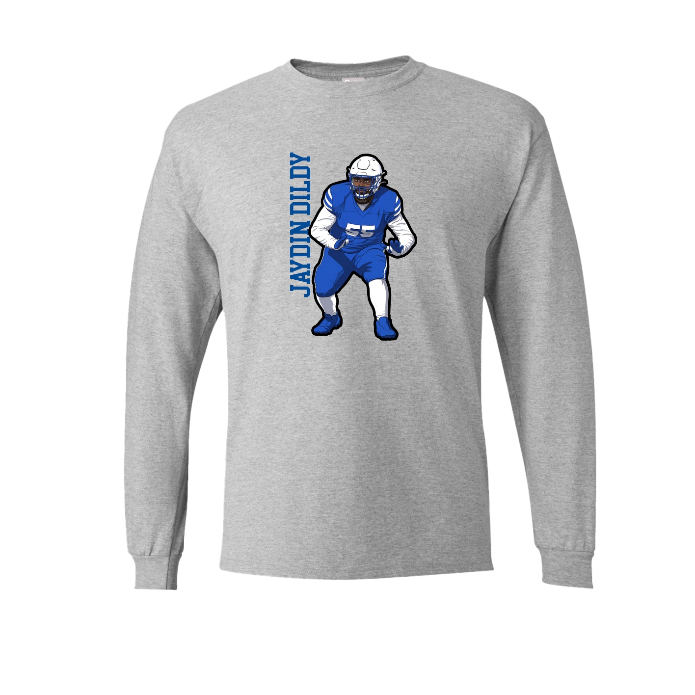 Long Sleeve Tee — Name Vertical in Grey