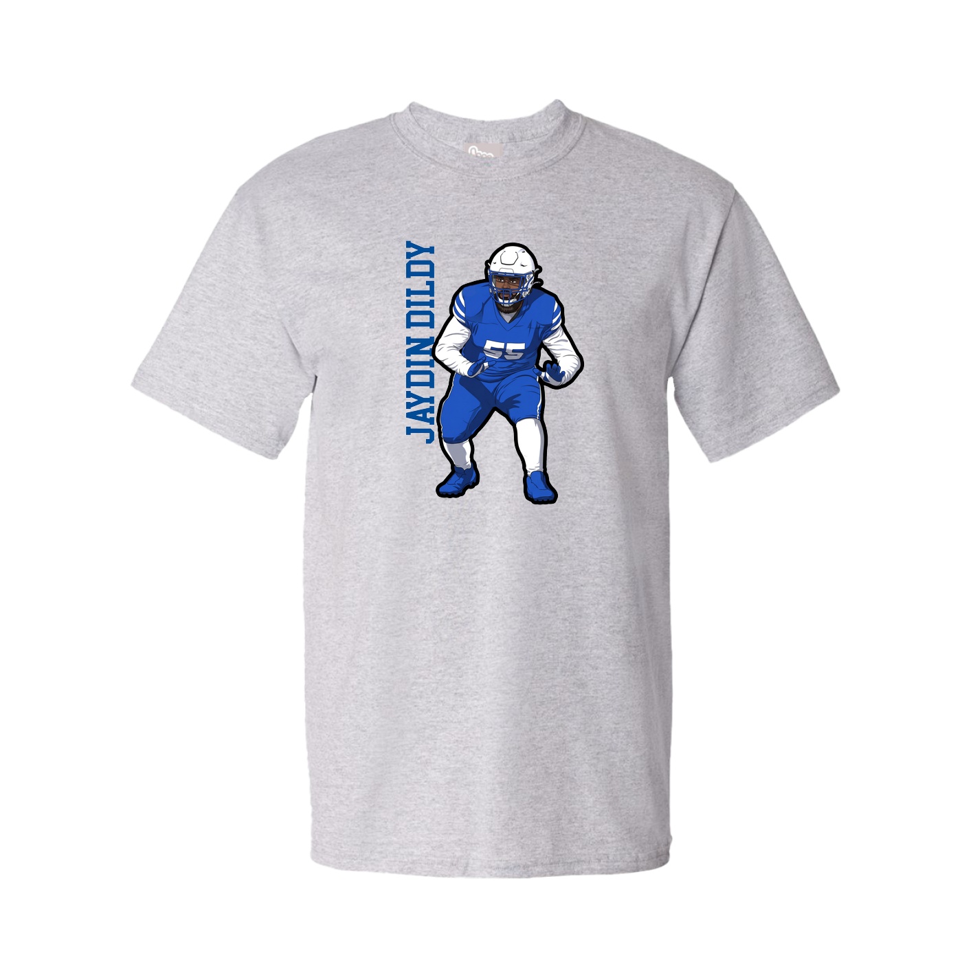 Youth Tee — Name Vertical in Grey