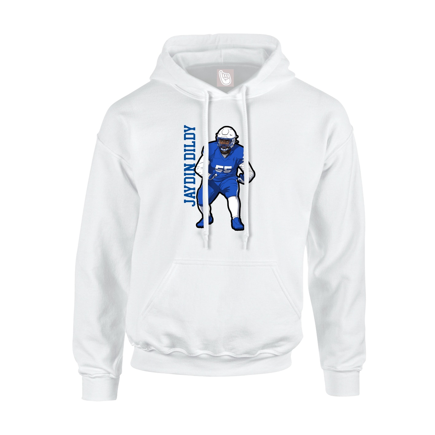 Hoodie — Name Vertical in White