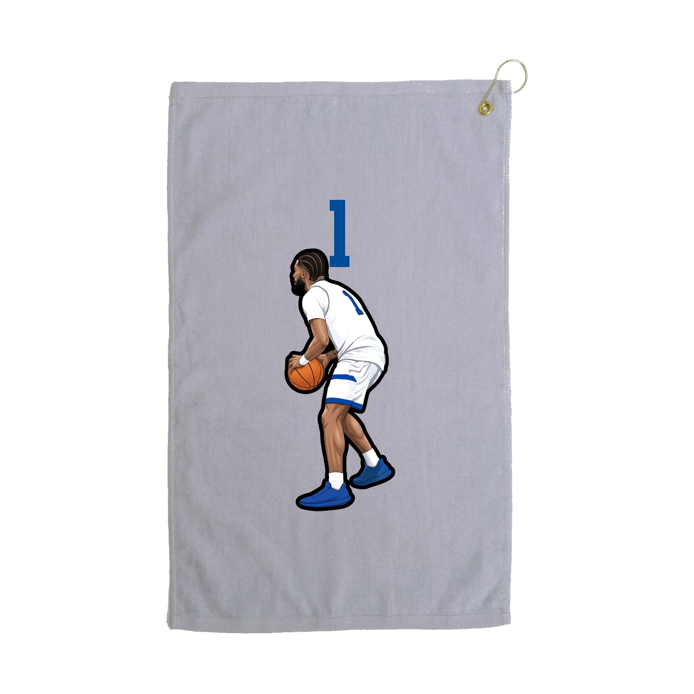 Golf Towel — Number Top in Grey