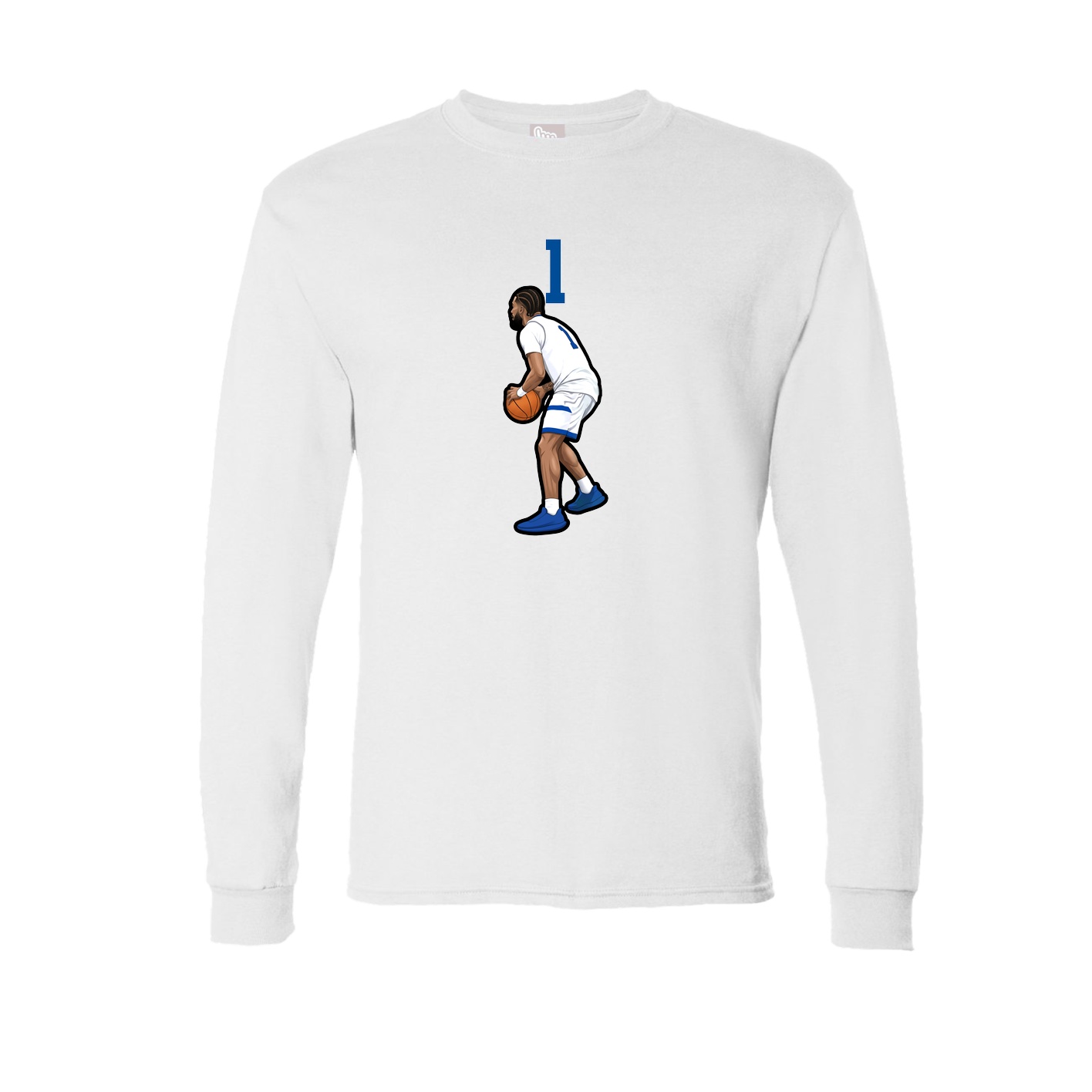 Long Sleeve Tee — Number Top in White