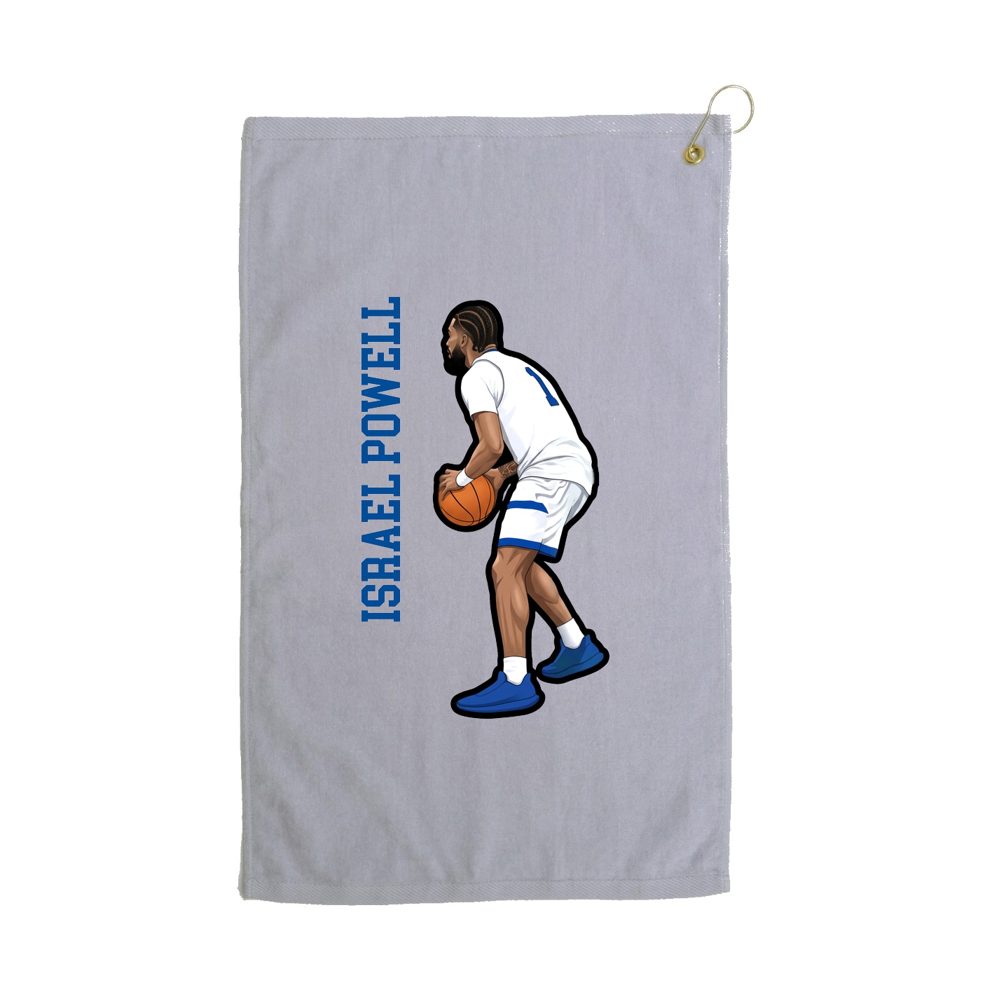Golf Towel — Name Vertical in Grey