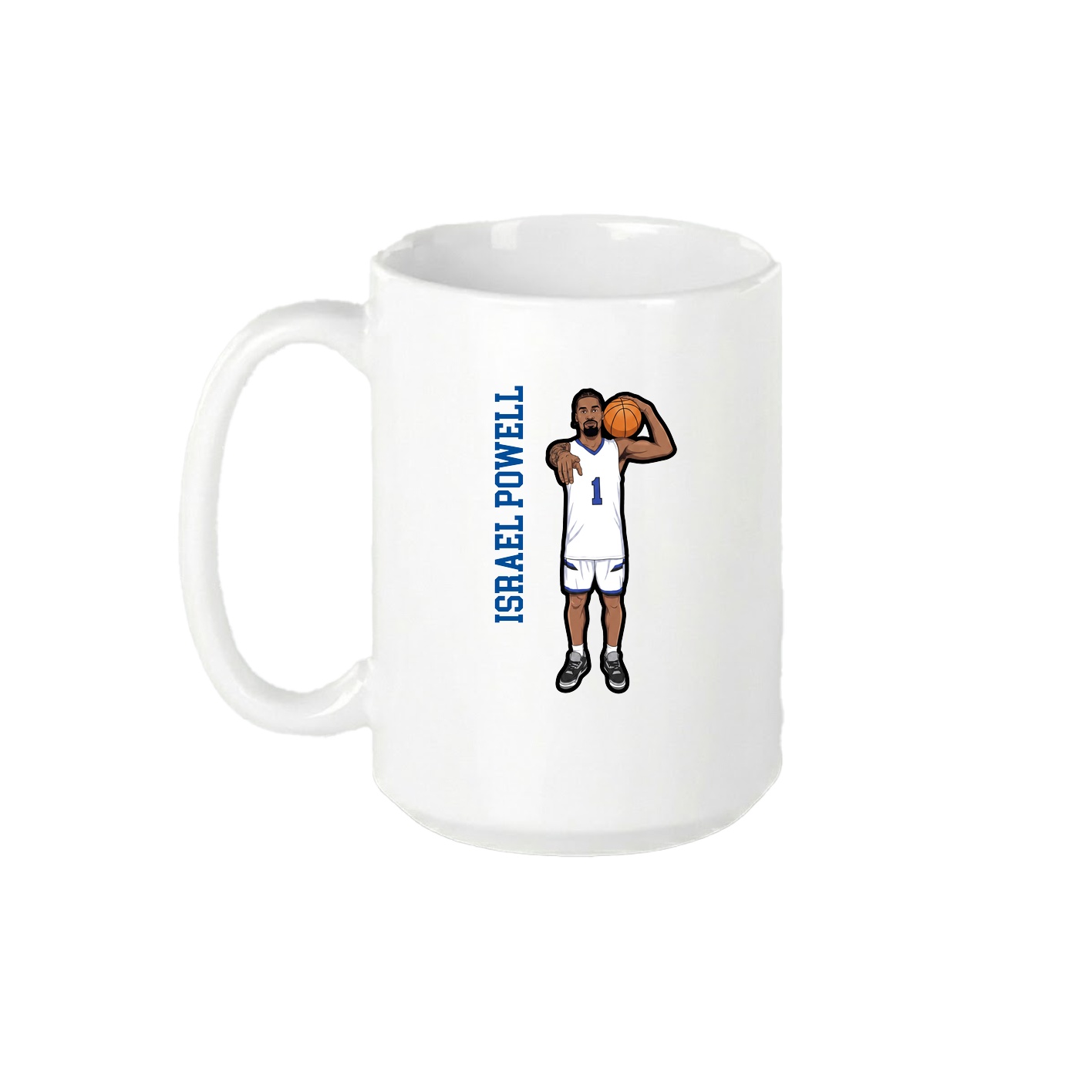 15oz Coffee Mug — Name Vertical in White
