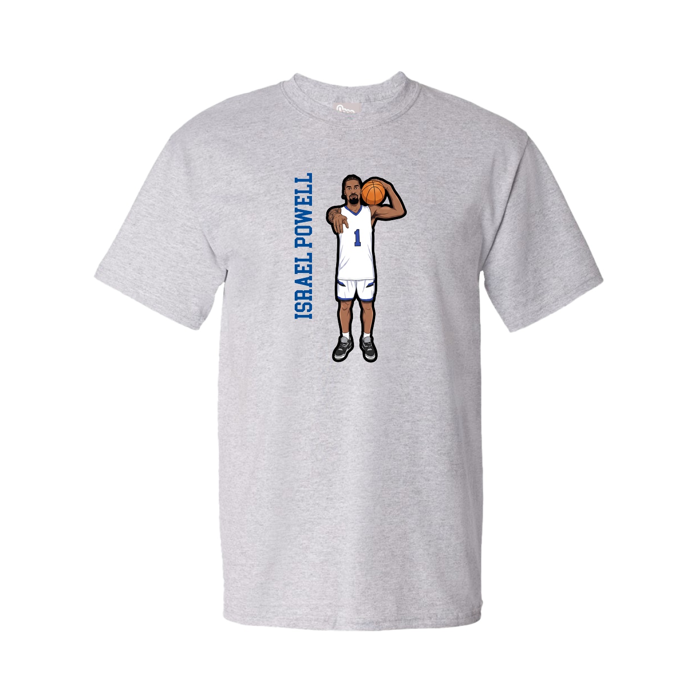 Youth Tee — Name Vertical in Grey