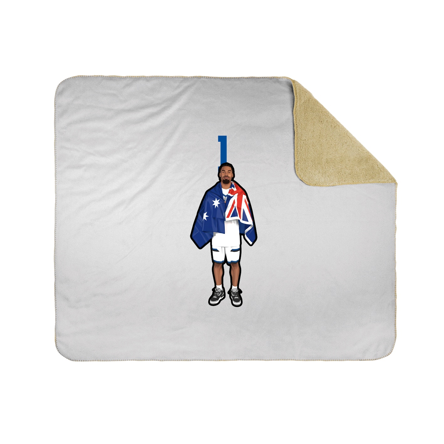 Throw Blanket — Number Top in White