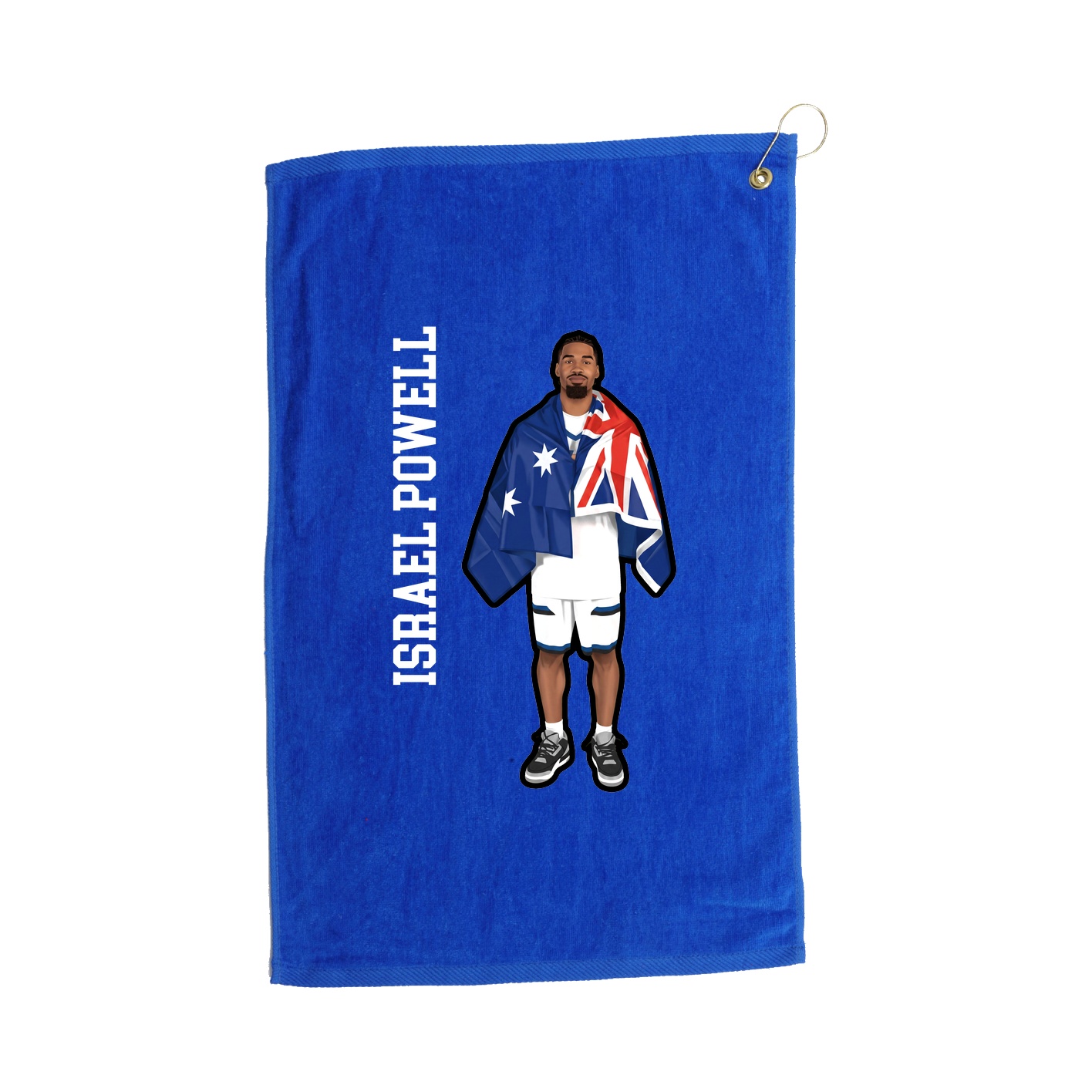 Golf Towel — Name Vertical in Royal