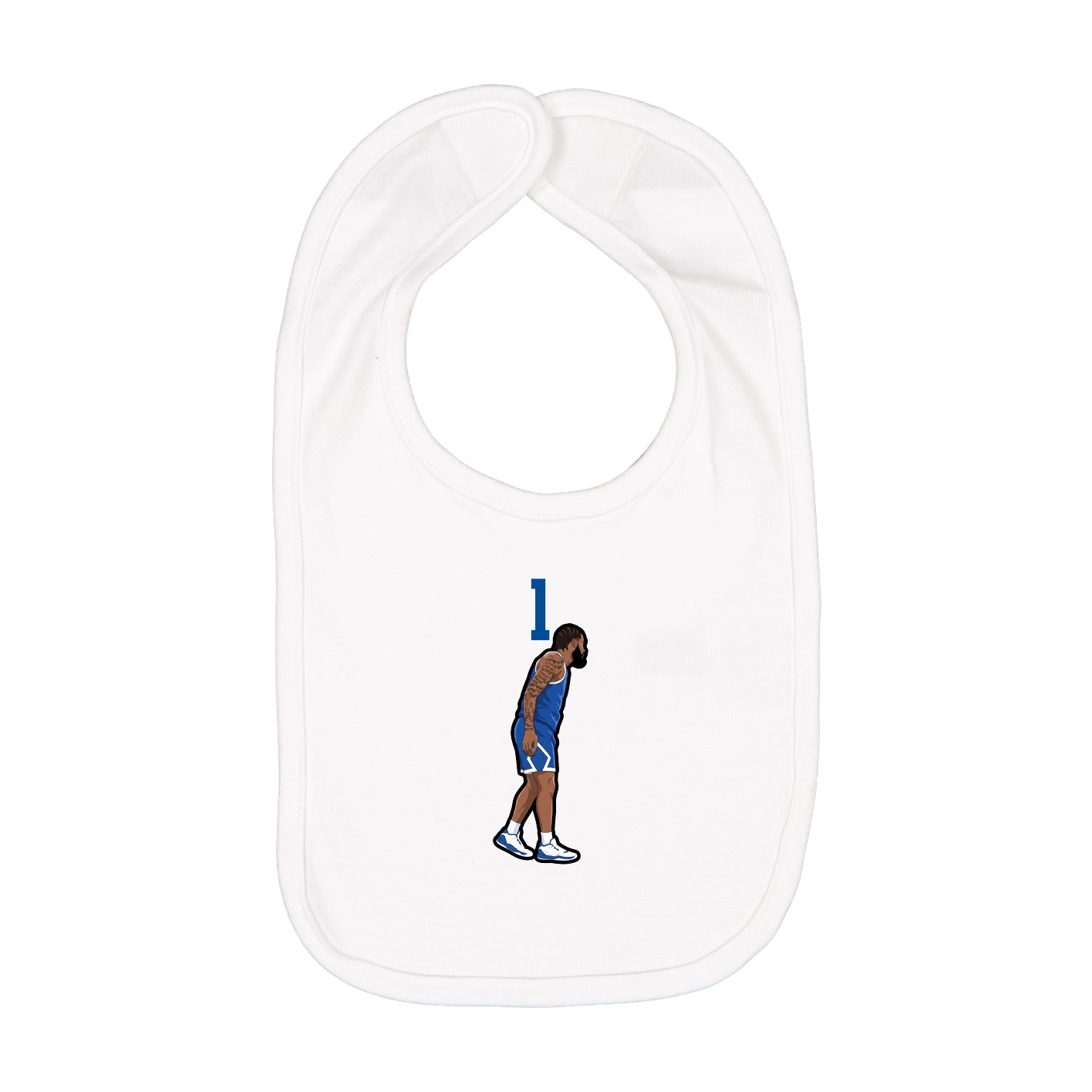 Infant Bib — Number Top in White