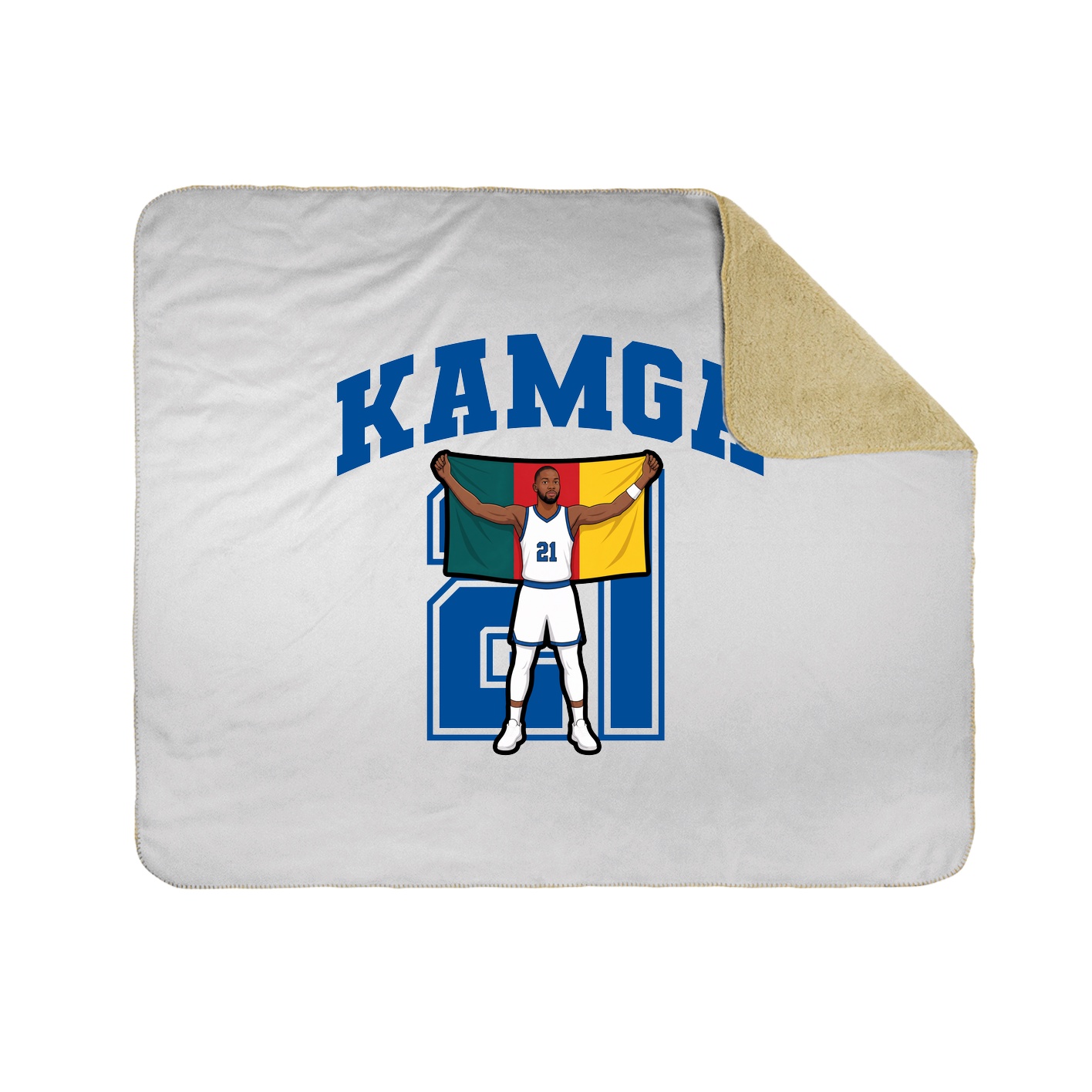 Throw Blanket — Number in White