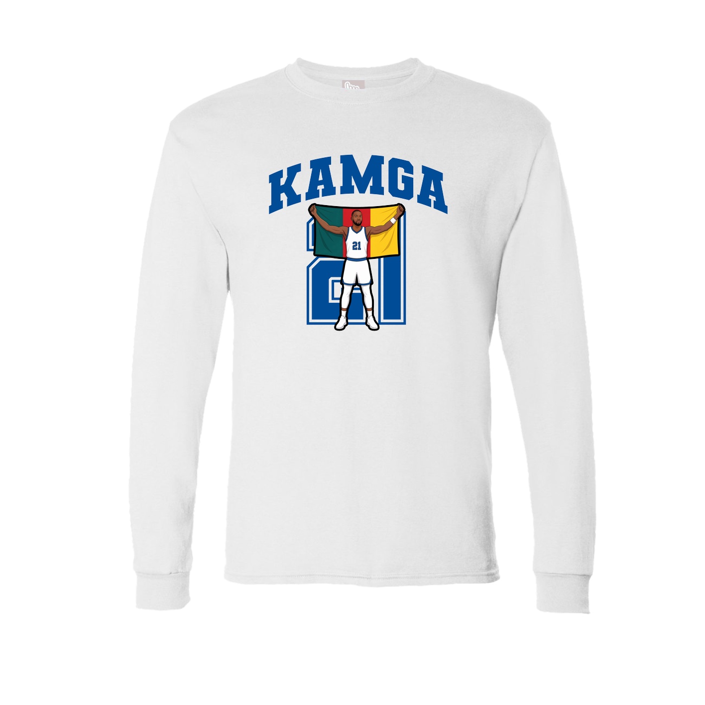 Long Sleeve Tee — Number in White