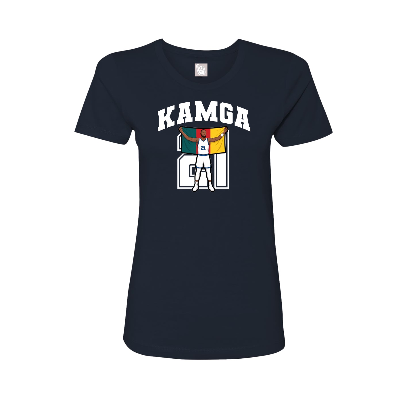Fitted Women's Tee — Number in Navy
