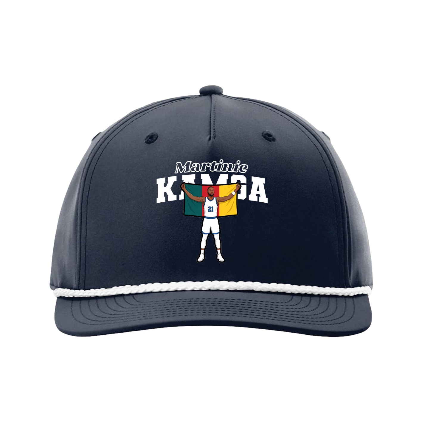 Five-Panel Classic Rope Cap — Name Arch in Navy