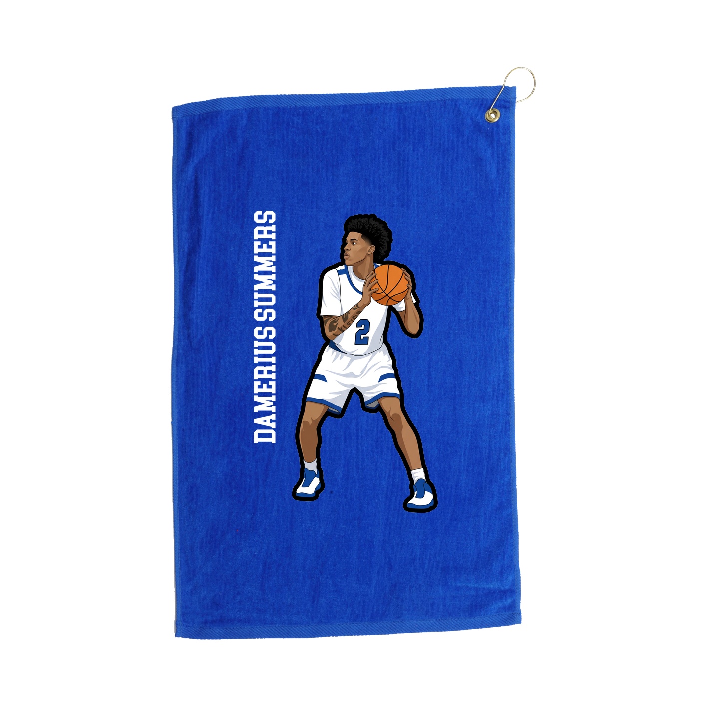 Golf Towel — Name Vertical in Royal
