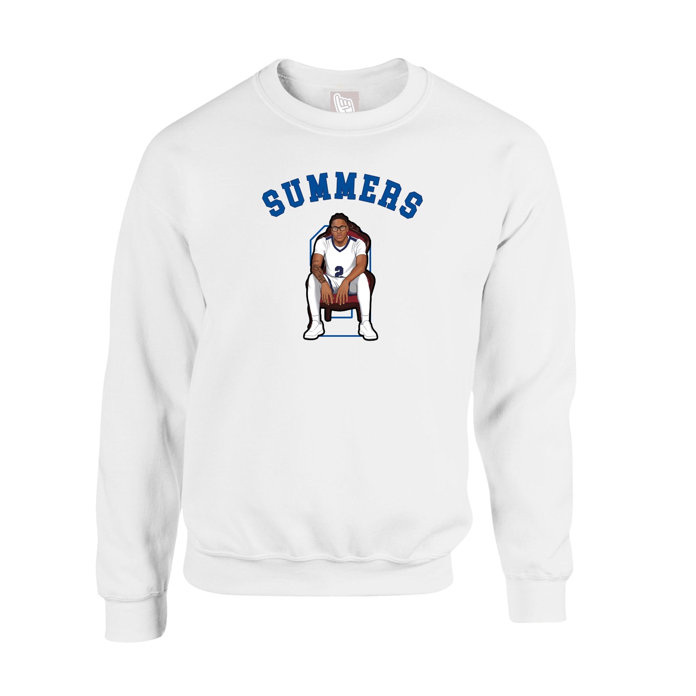 Fleece Crew — Shirsey Arch in White