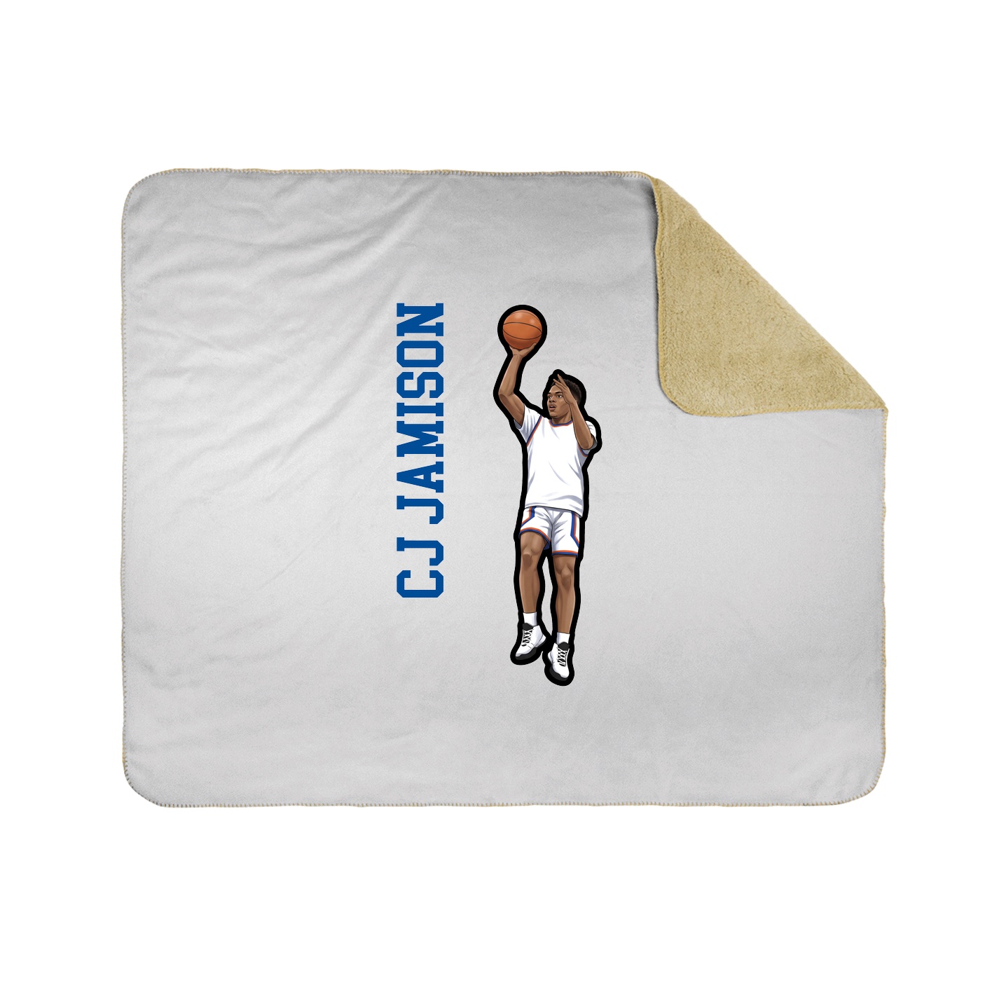 Throw Blanket — Name Vertical in White