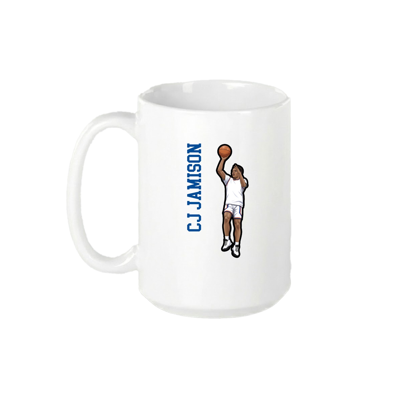 15oz Coffee Mug — Name Vertical in White
