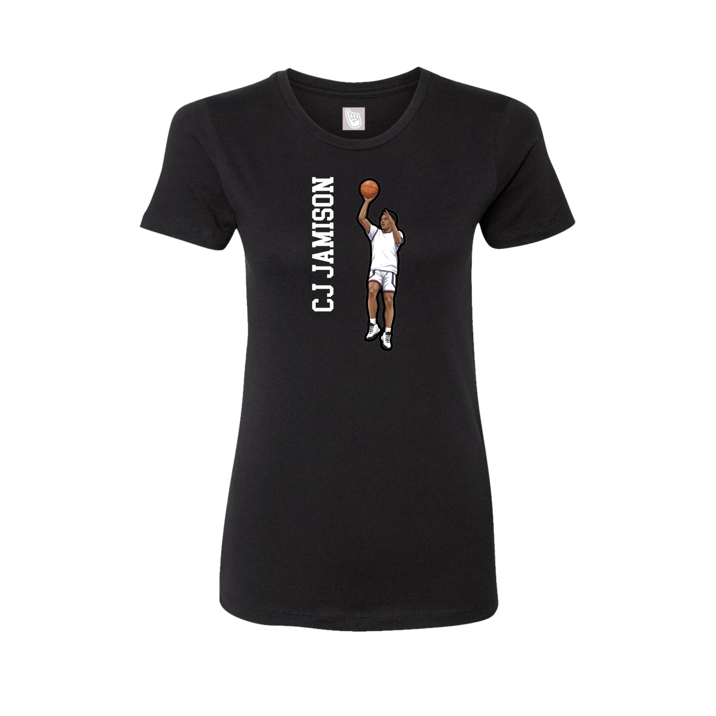 Fitted Women's Tee — Name Vertical in Black
