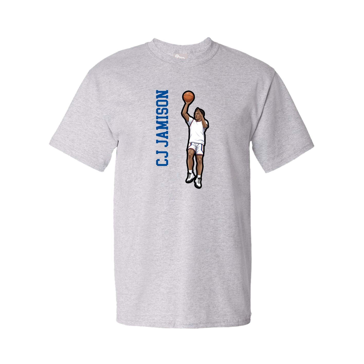 Youth Tee — Name Vertical in Grey