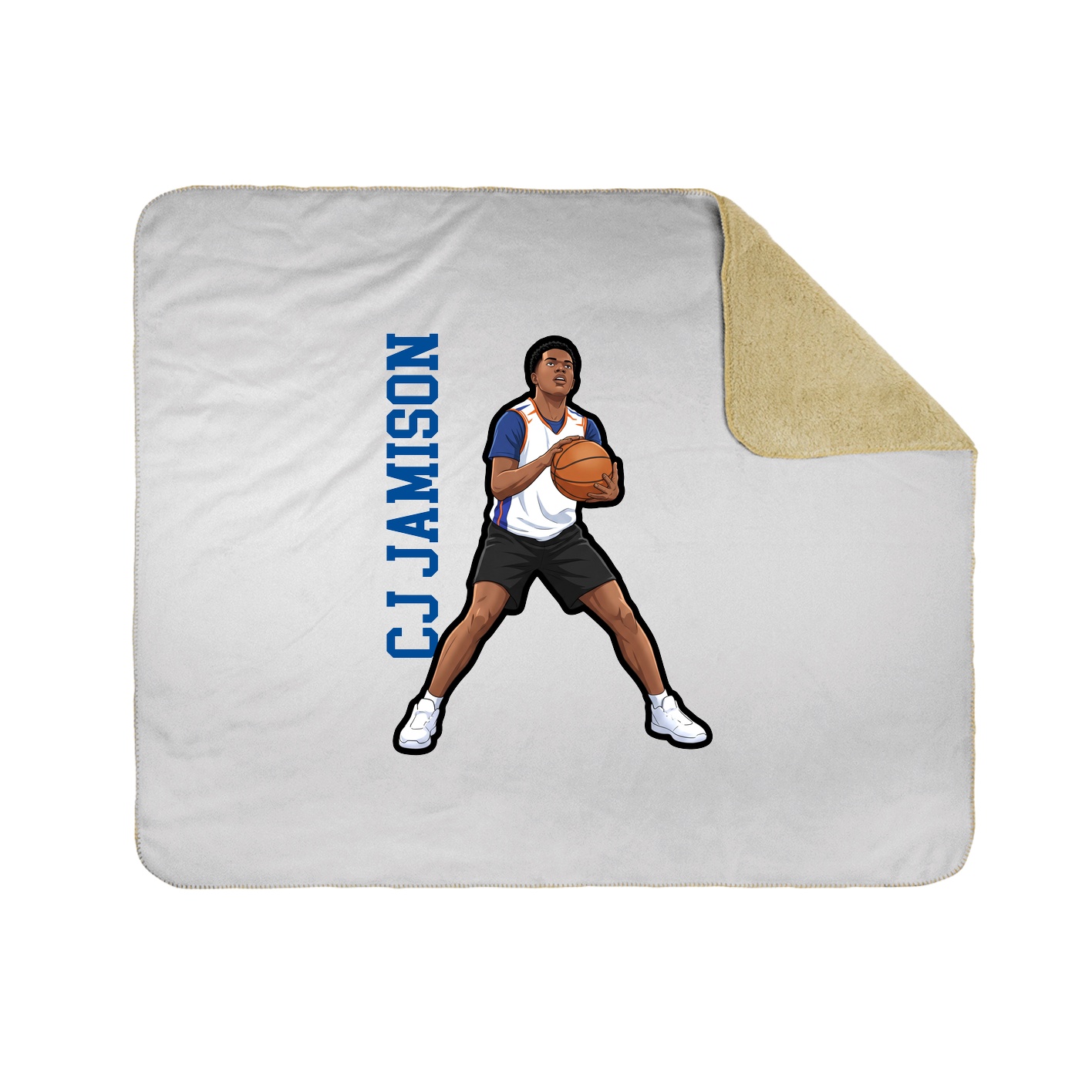 Throw Blanket — Name Vertical in White