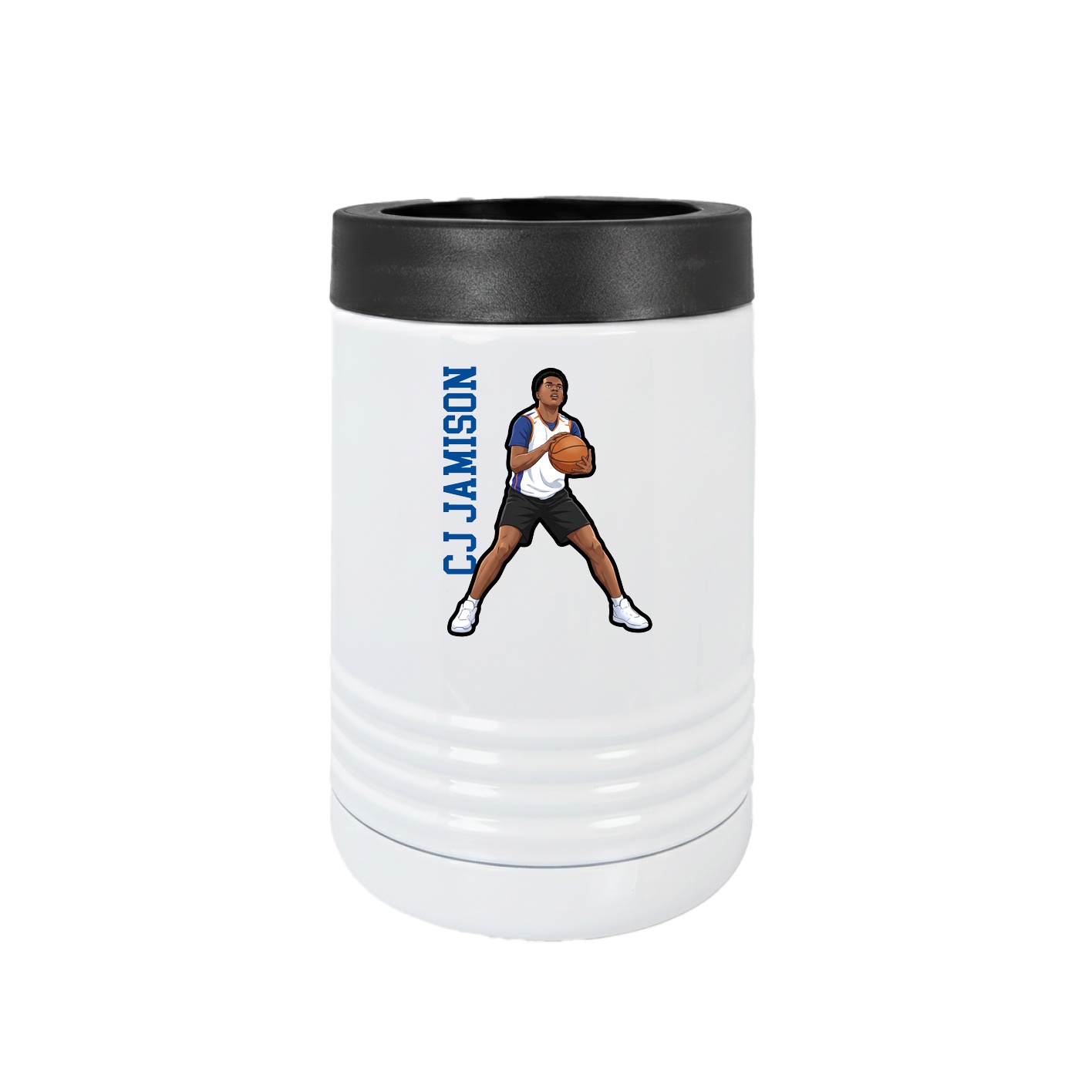 Beverage Holder — Name Vertical in White