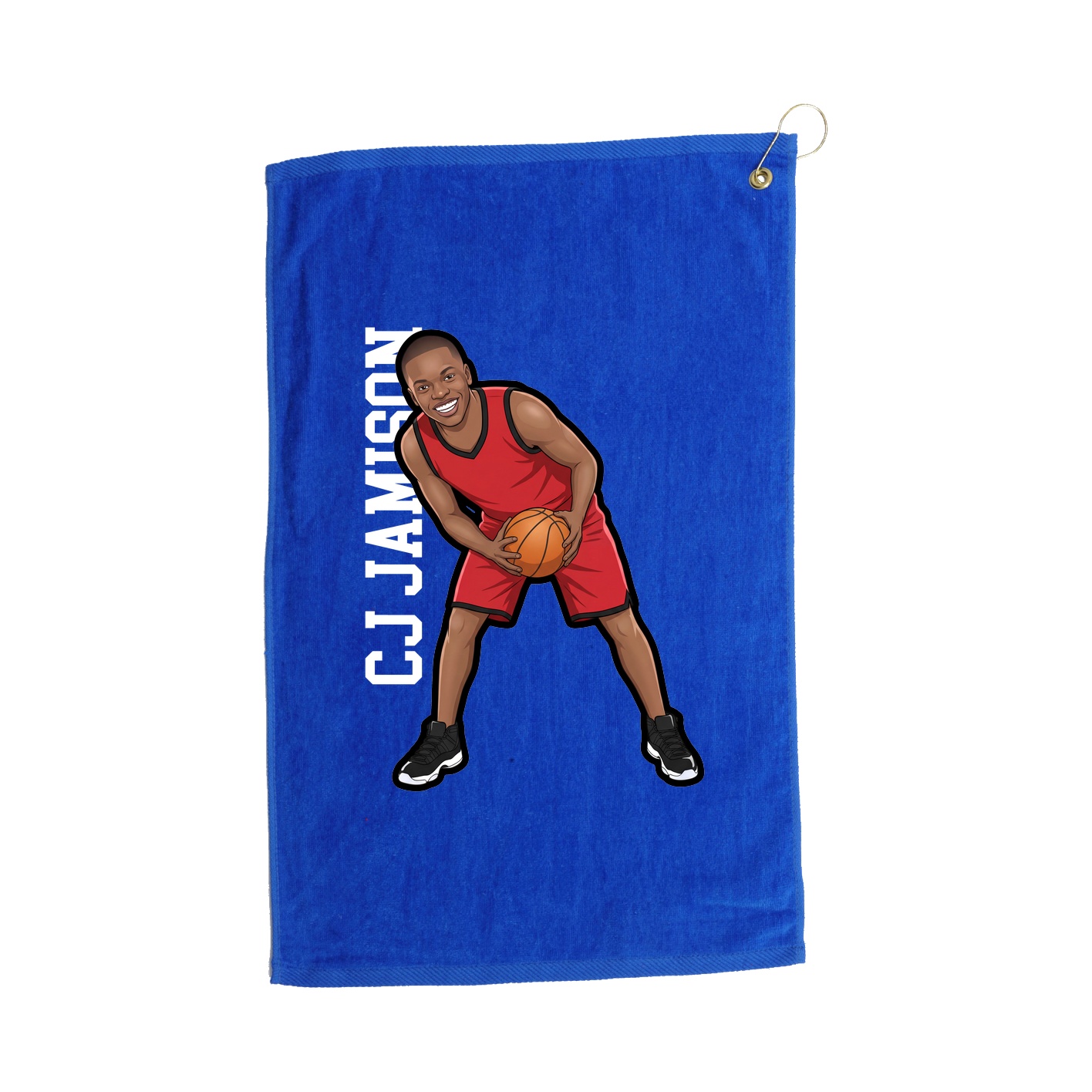 Golf Towel — Name Vertical in Royal