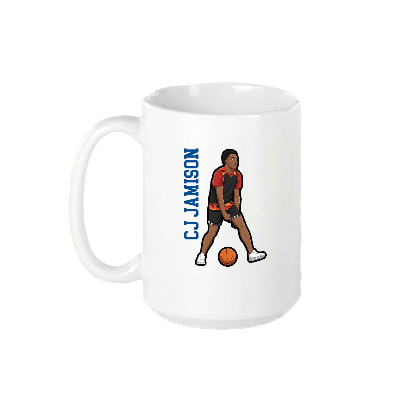 15oz Coffee Mug — Name Vertical in White