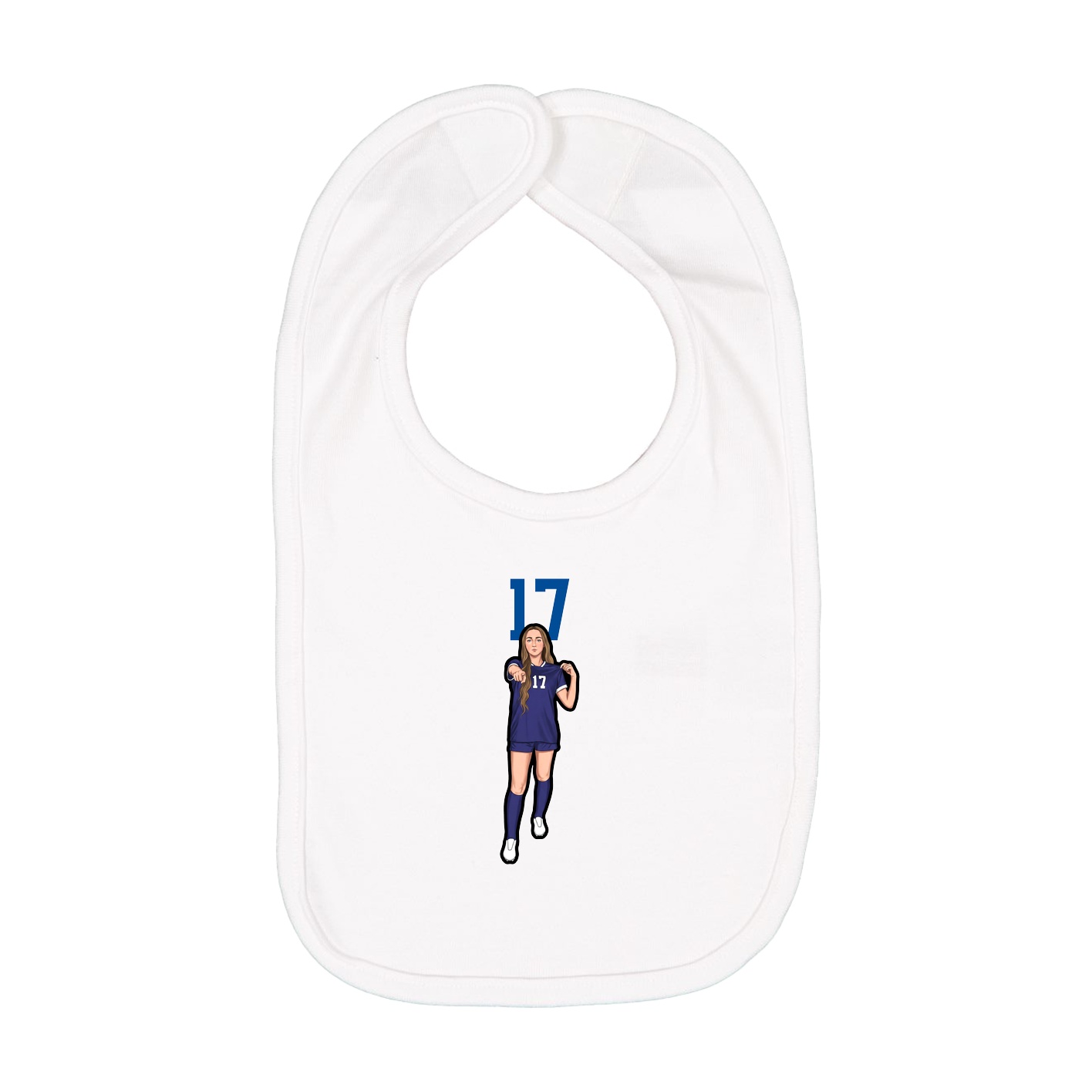 Infant Bib — Number Top in White