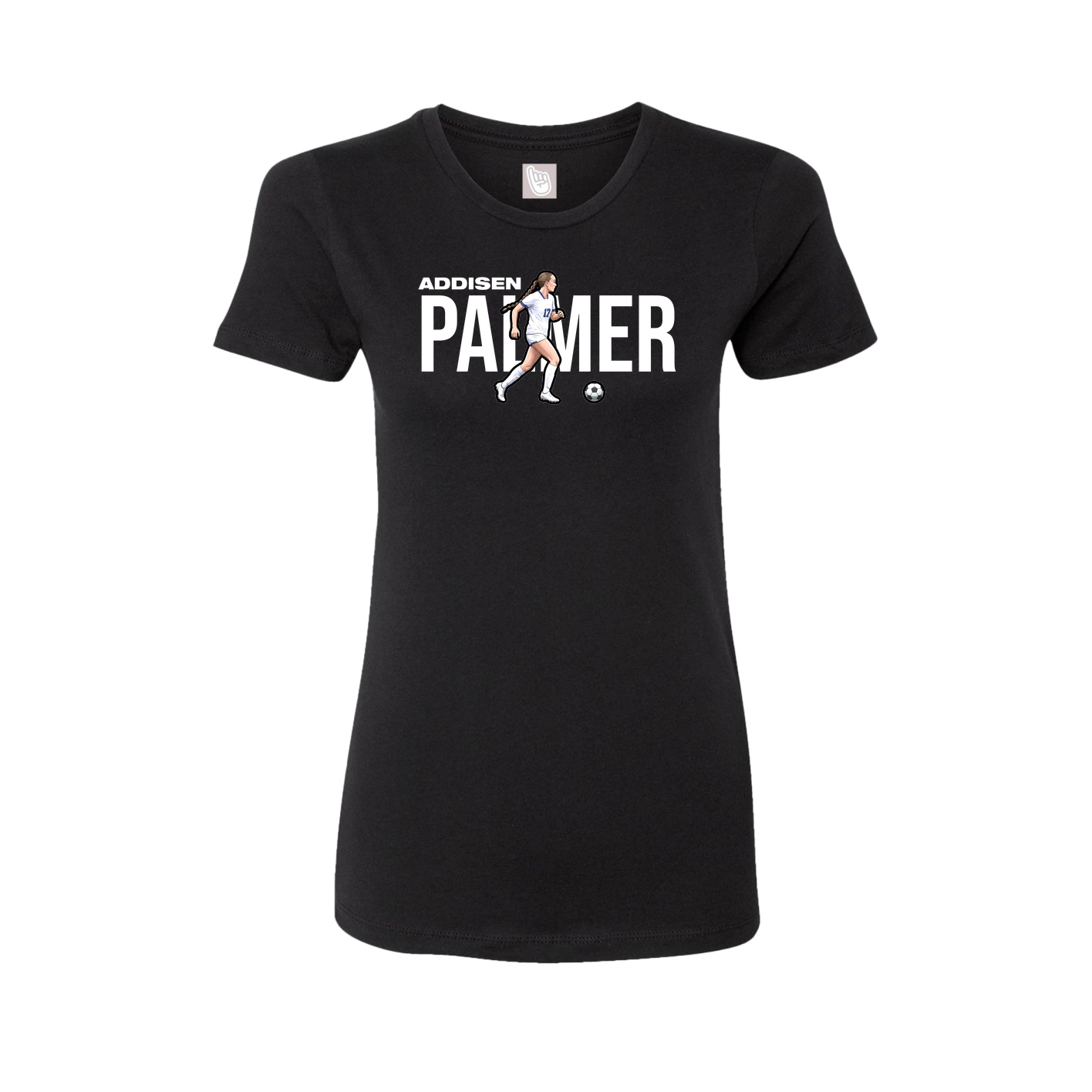 Fitted Women's Tee — Player Name in Black