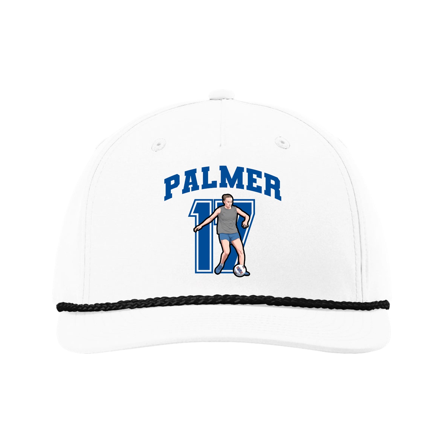 Five-Panel Classic Rope Cap — Number in White