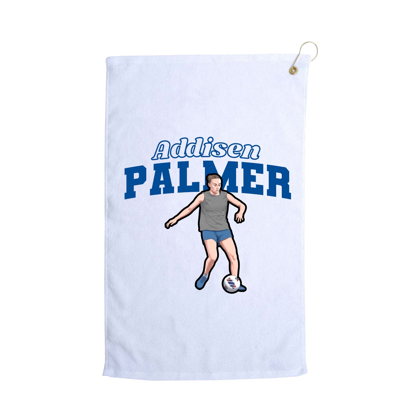 Golf Towel — Name Arch in White