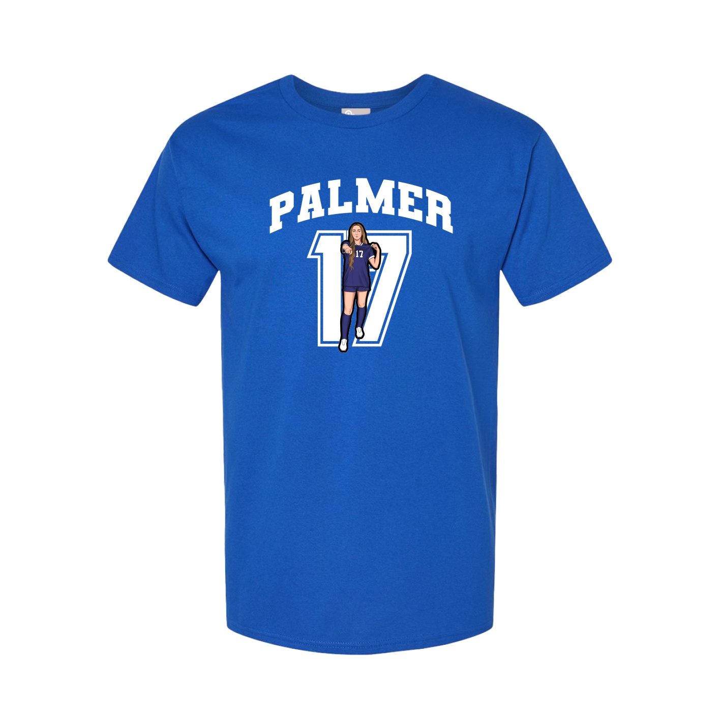 Youth Tee — Number in Royal