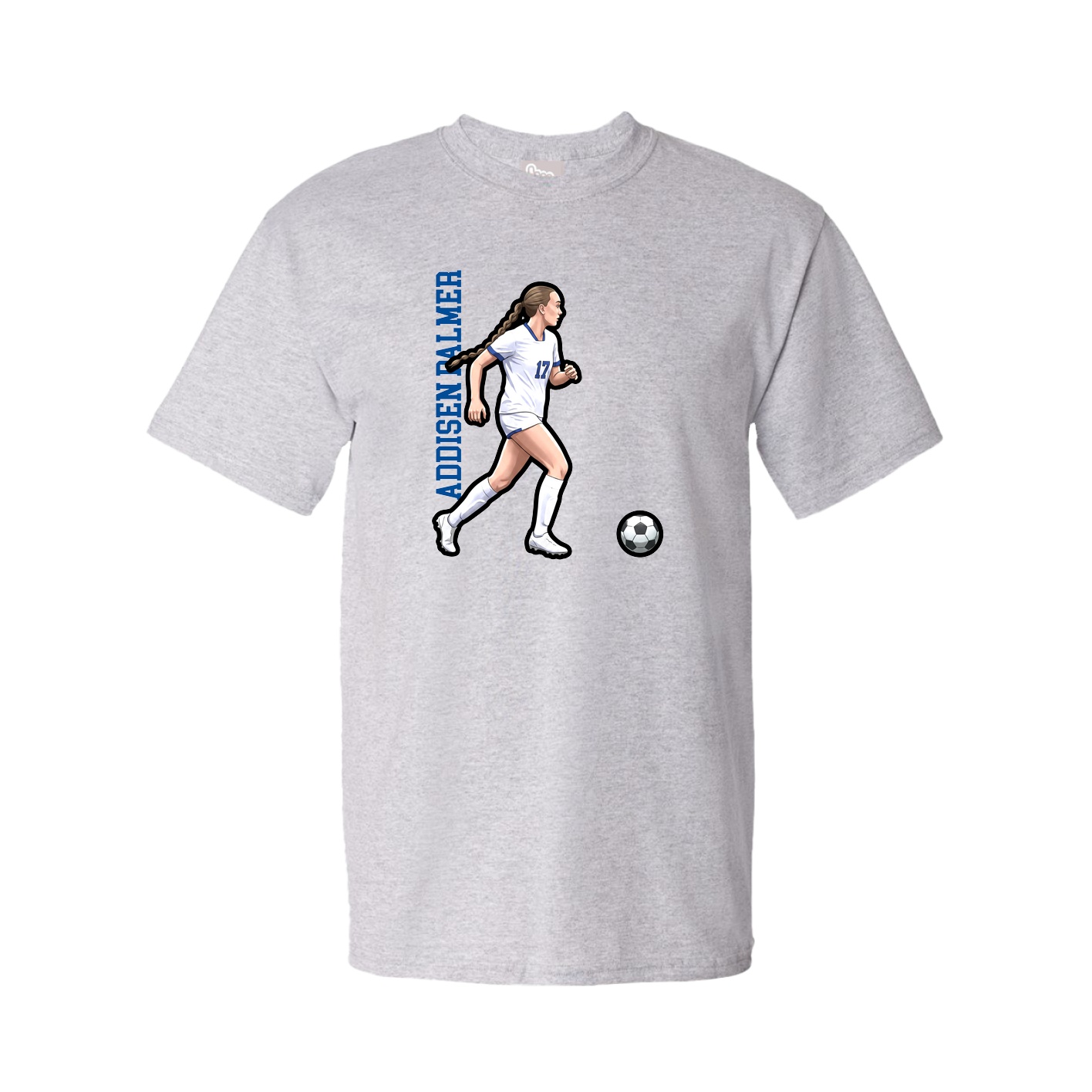 Youth Tee — Name Vertical in Grey