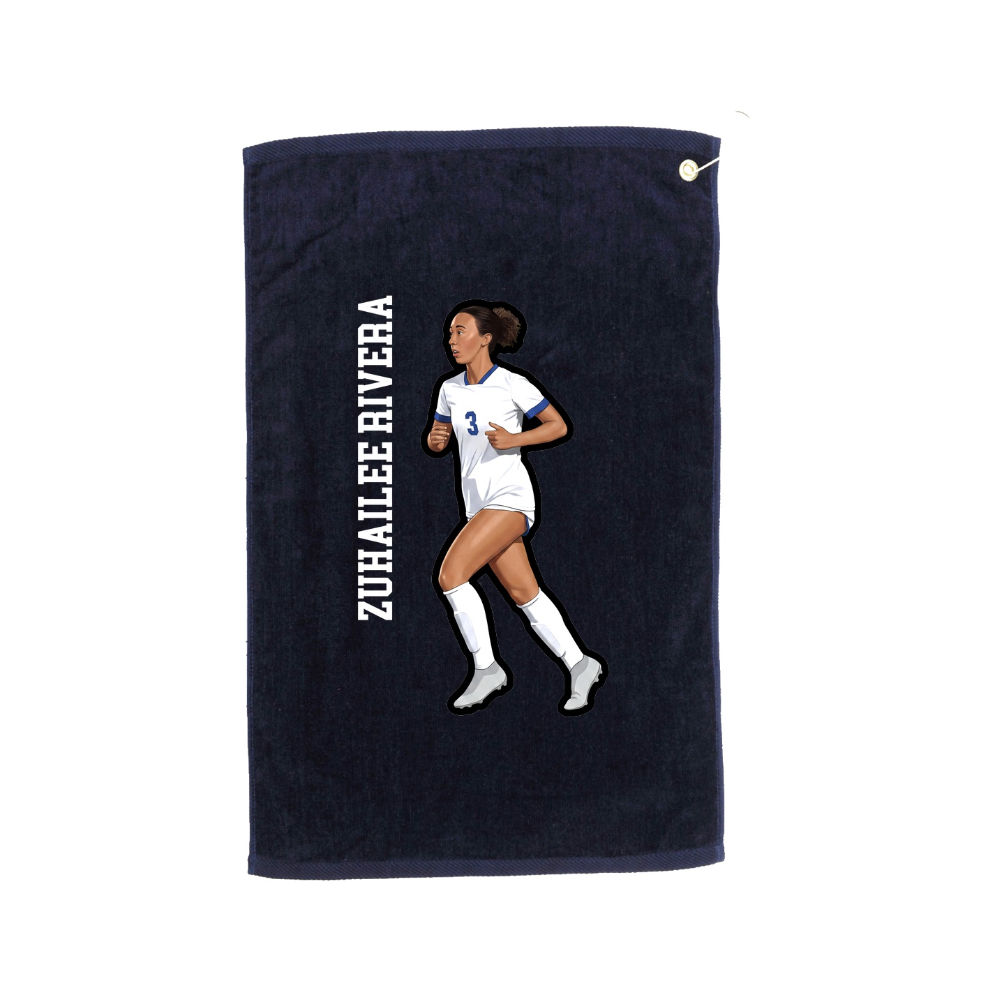 Golf Towel — Name Vertical in Navy