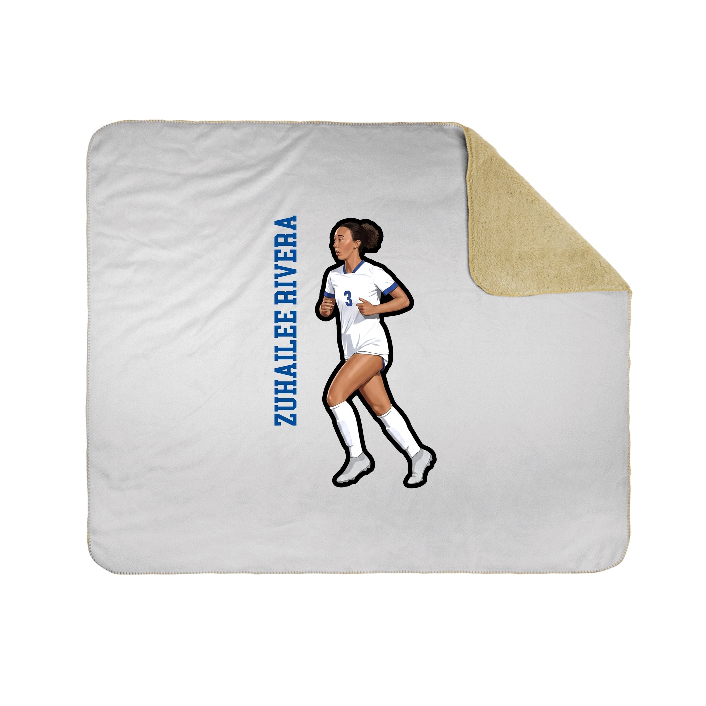 Throw Blanket — Name Vertical in White