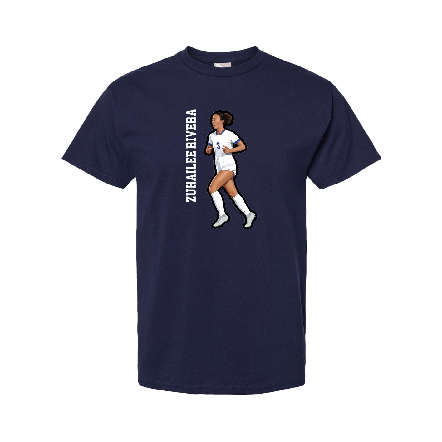 Tee — Name Vertical in Navy