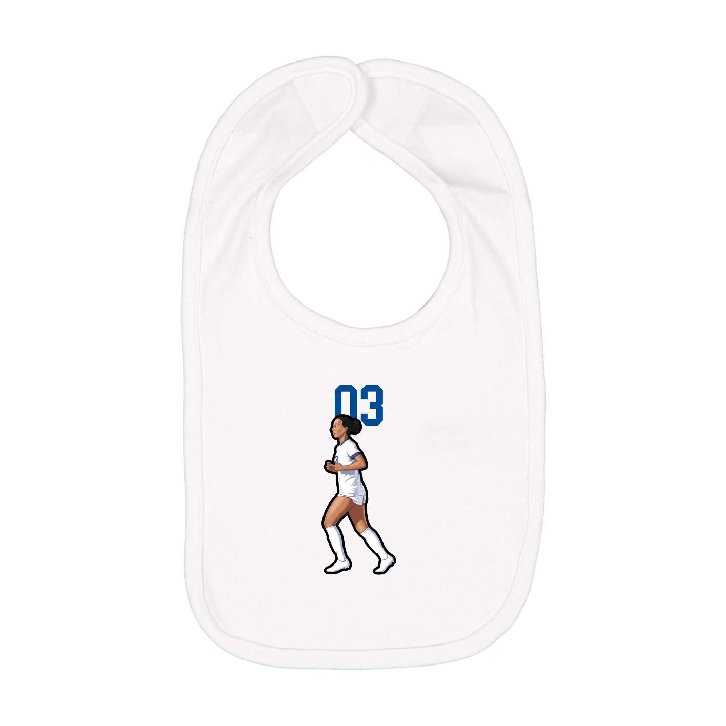 Infant Bib — Number Top in White