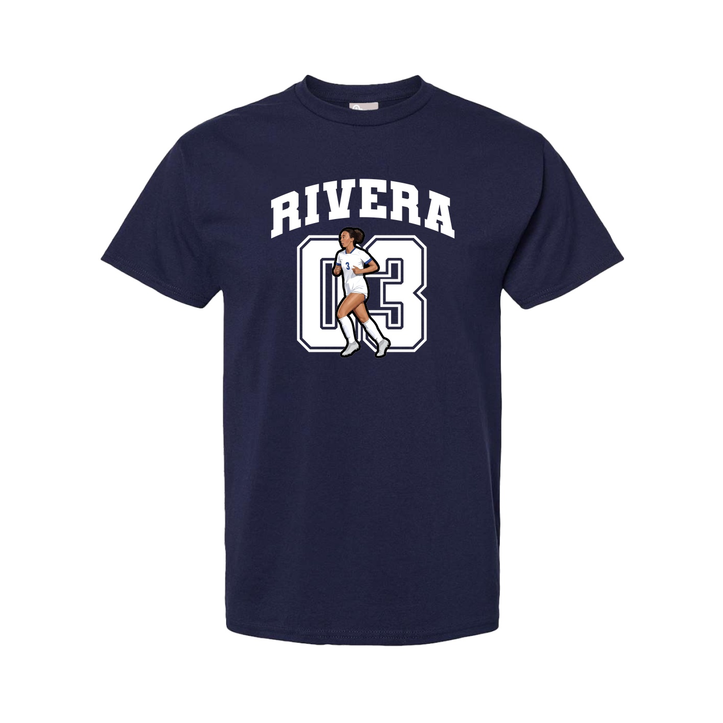 Youth Tee — Number in Navy