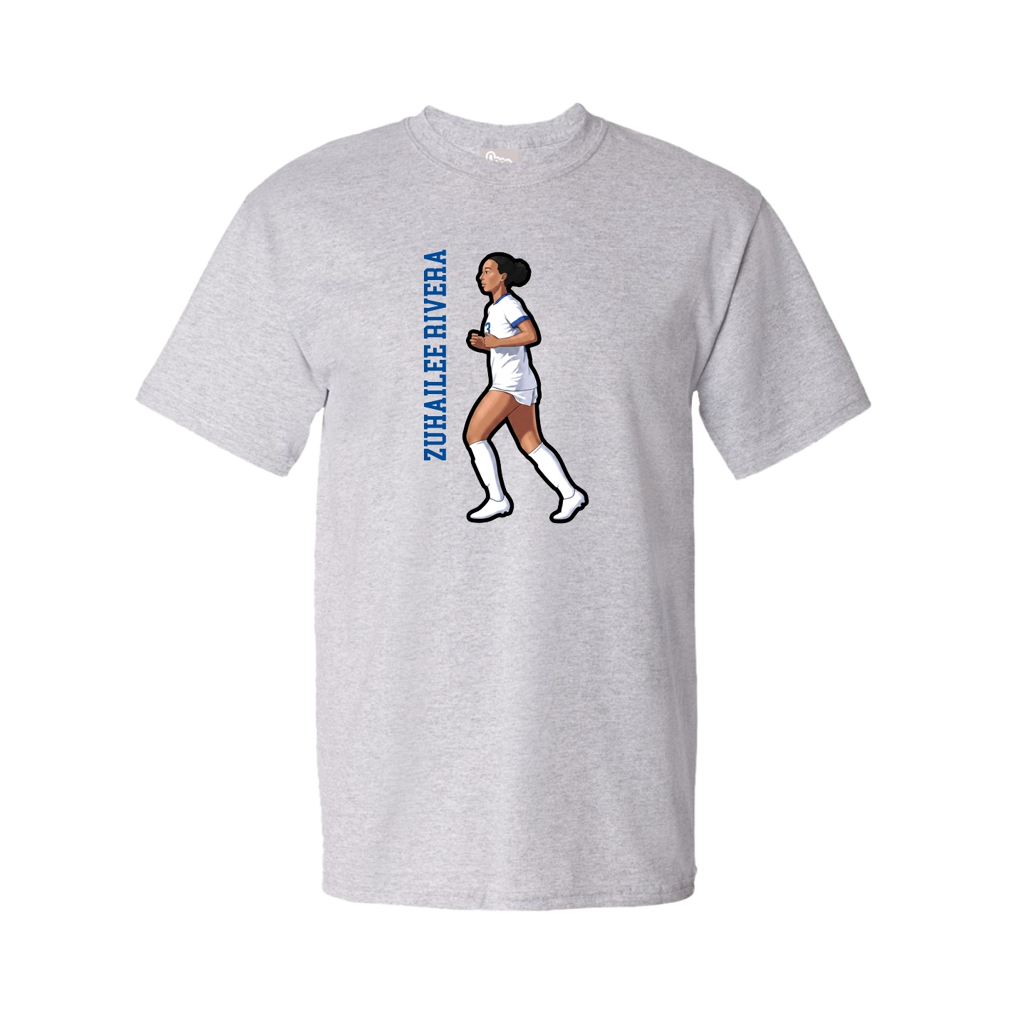 Youth Tee — Name Vertical in Grey