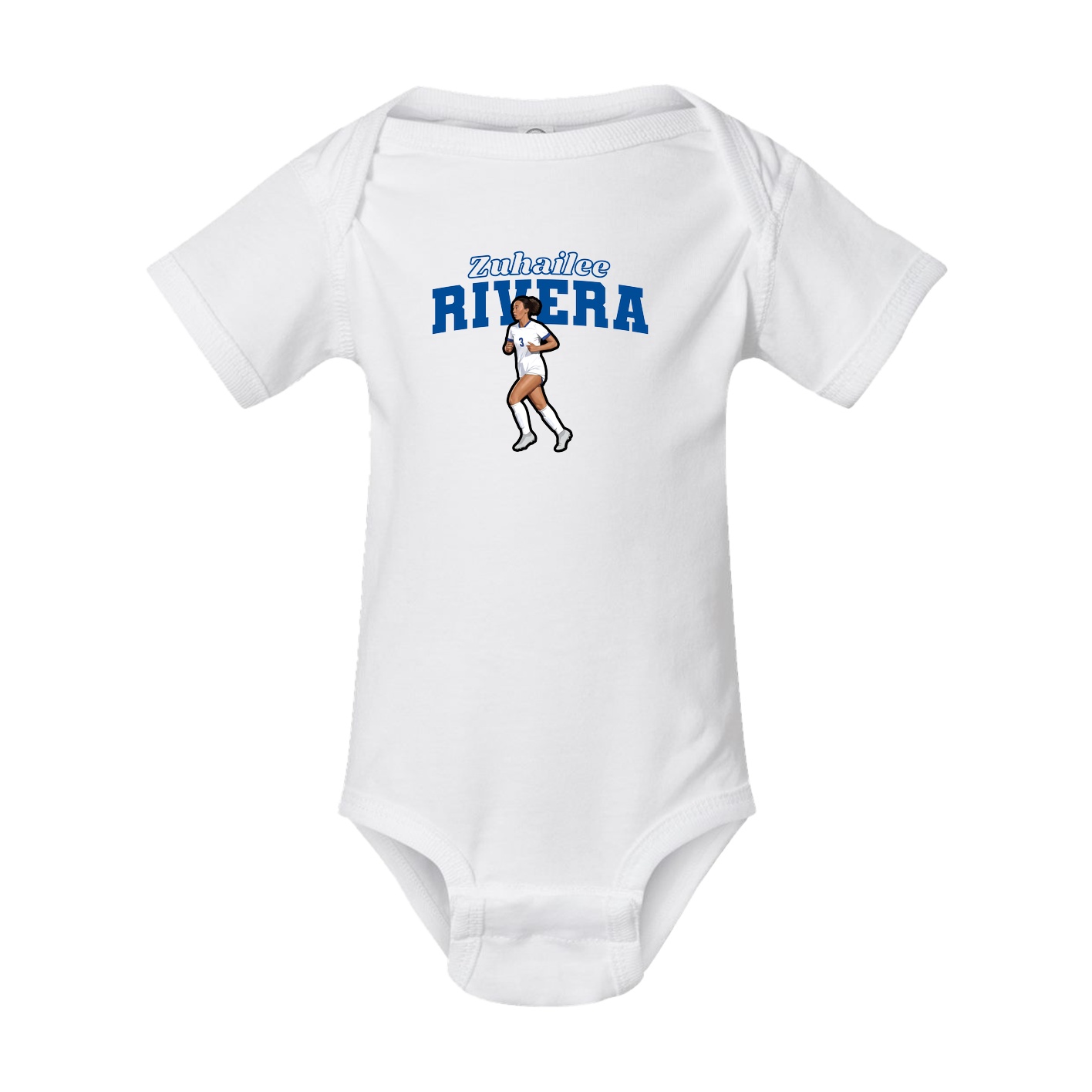 Baby Onesie — Name Arch in White