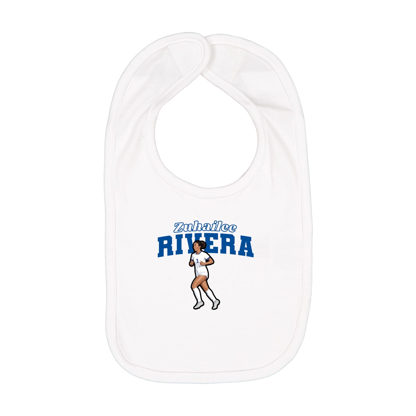 Infant Bib — Name Arch in White