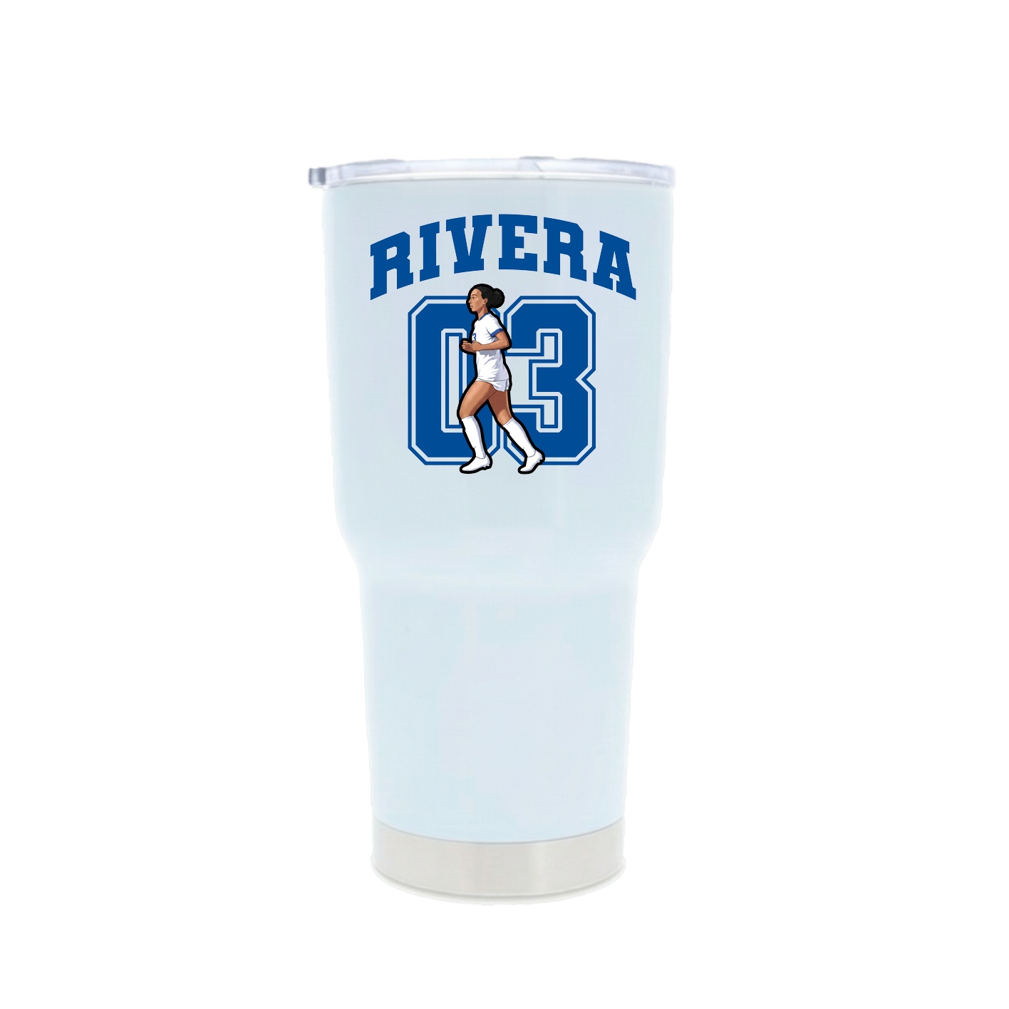 30oz Stainless Steel Tumbler — Number in White