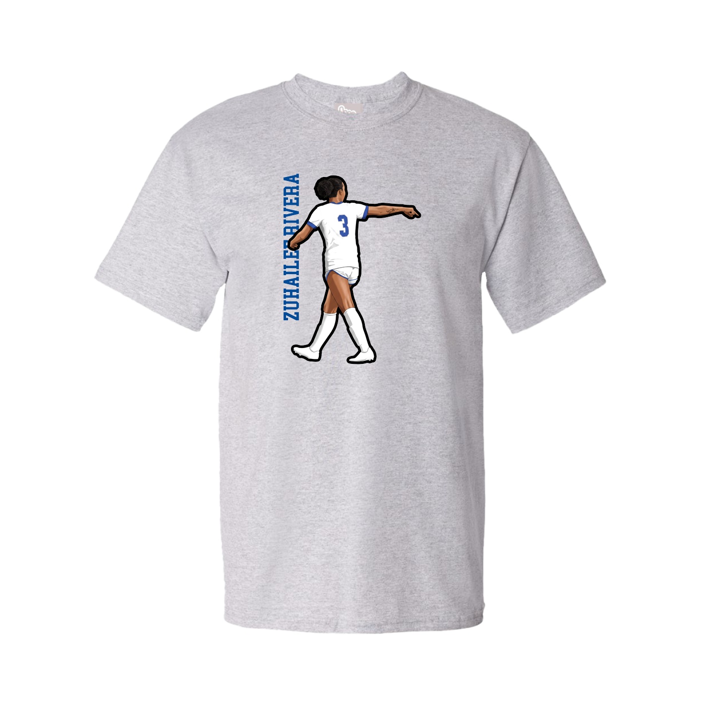 Tee — Name Vertical in Grey