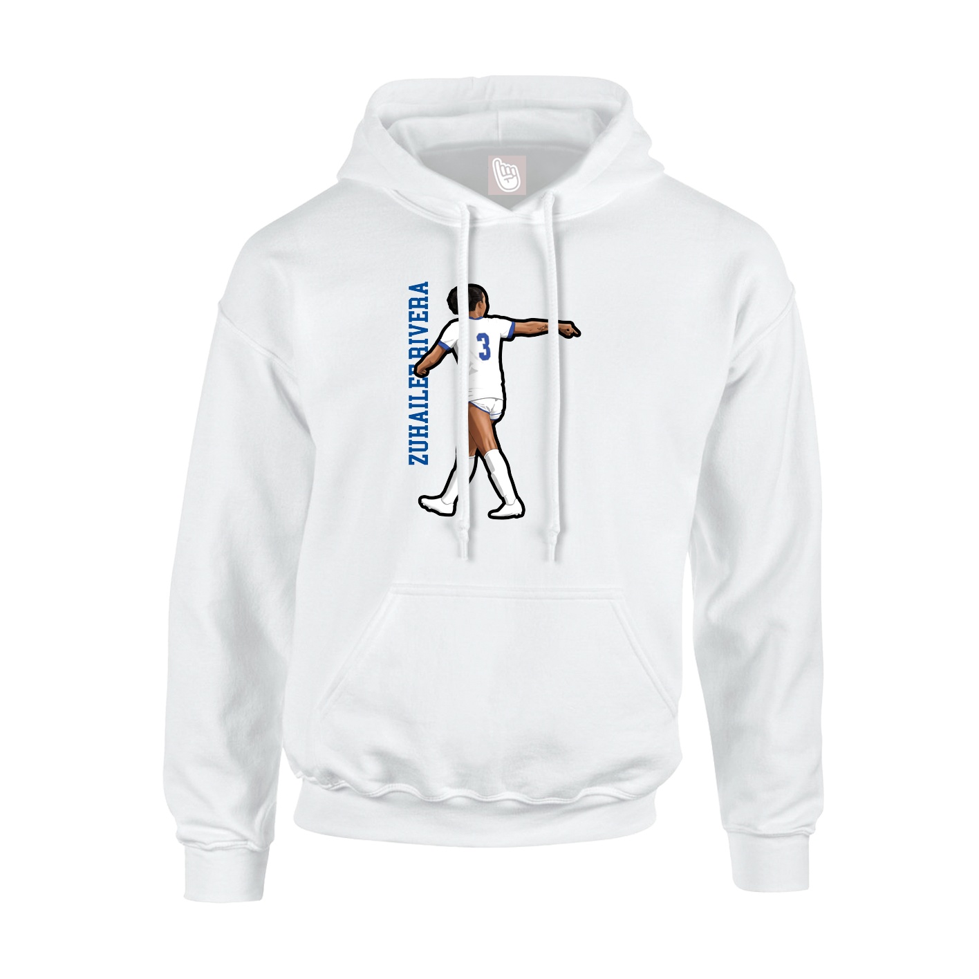 Youth Hoodie — Name Vertical in White