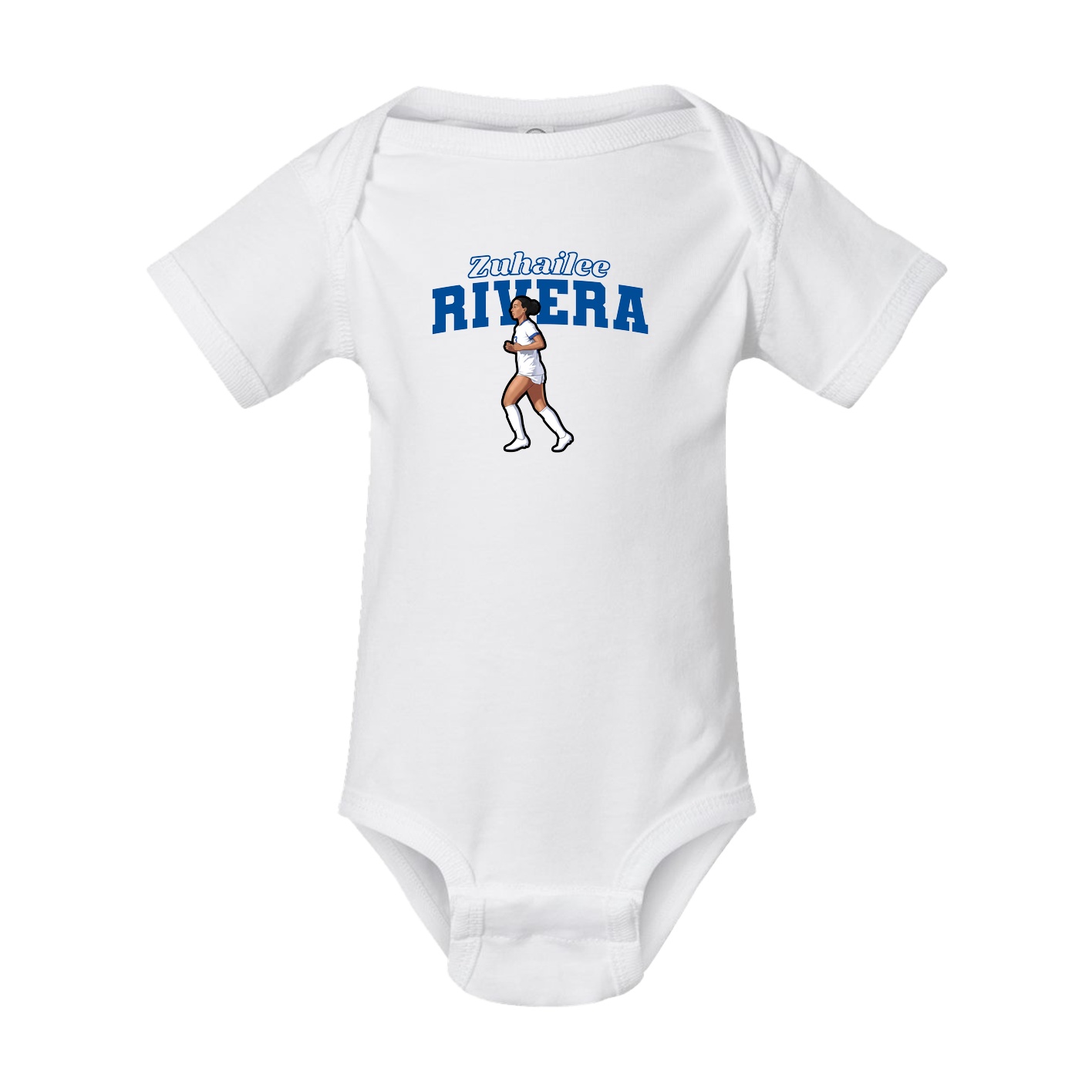 Baby Onesie — Name Arch in White
