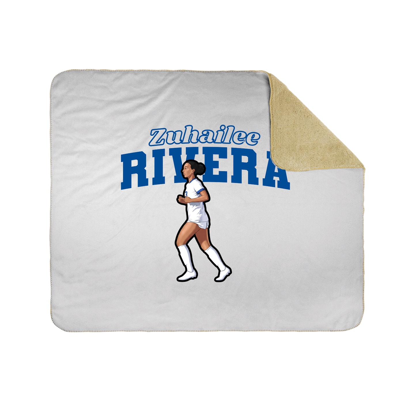 Throw Blanket — Name Arch in White
