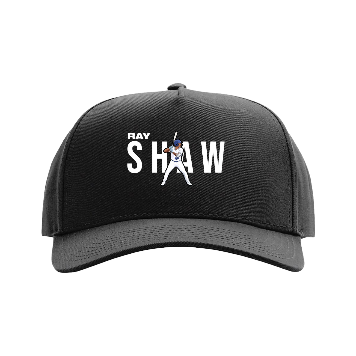 Full Fabric Five-Panel Champ Cap — Player Name in Black