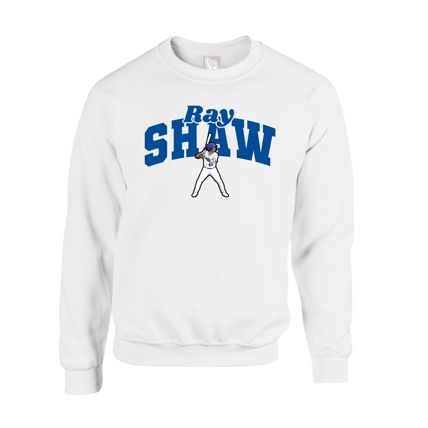 Fleece Crew — Signature Arch in White
