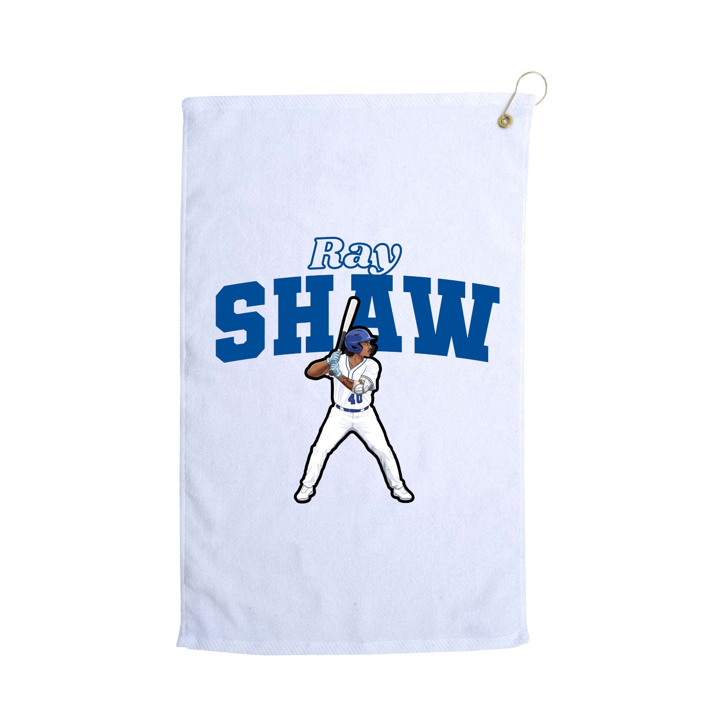 Golf Towel — Name Arch in White