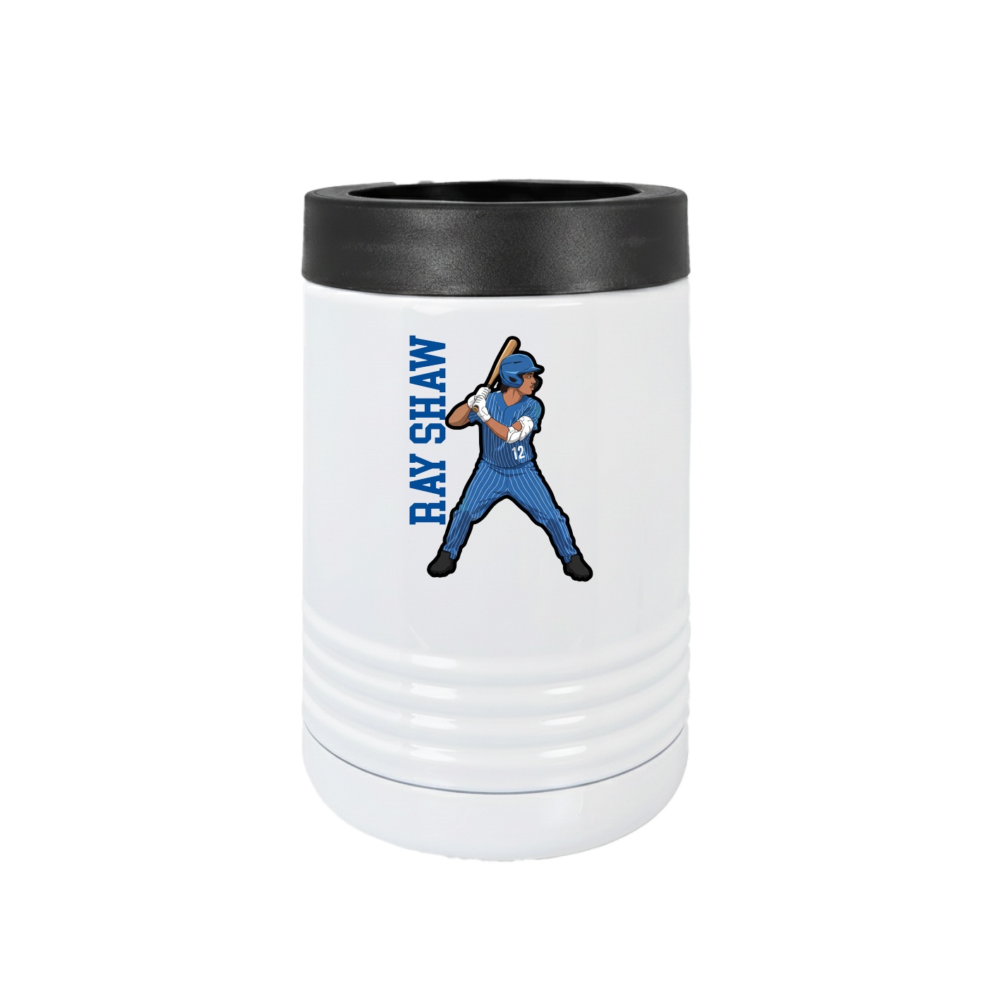Beverage Holder — Name Vertical in White